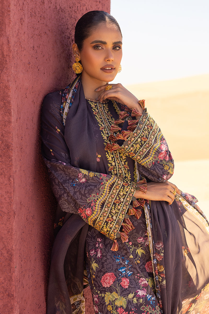 Cross Stitch | Eid Lawn 24 | GRAVEL - by - Libasekhas UK - Registered Vendor of : Cross Stitch - 100% Original Designer Dresss