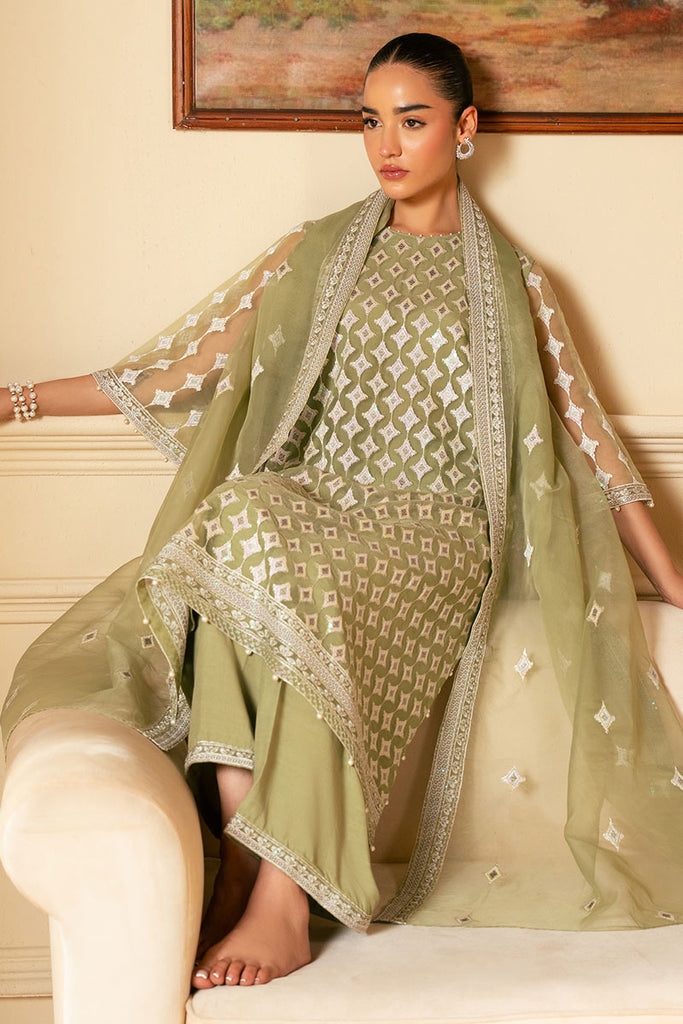 Cross Stitch | Luxe Atelier 25 | MINTED SAGE - by - Libasekhas UK - Registered Vendor of : Cross Stitch - 100% Original Designer Dresss