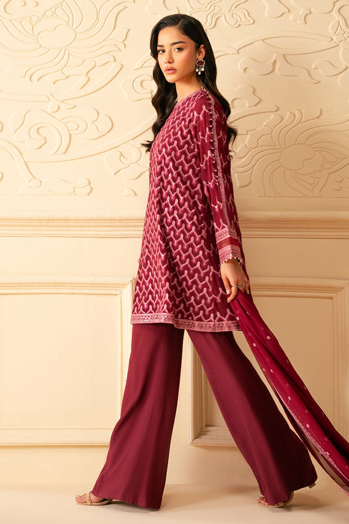 Cross Stitch | Luxe Atelier 25 | BURGUNDY BLISS - by - Libasekhas UK - Registered Vendor of : Cross Stitch - 100% Original Designer Dresss