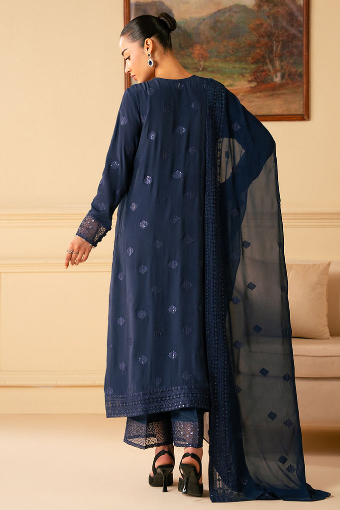 Cross Stitch | Luxe Atelier 25 | INDIGO BLUE - by - Libasekhas UK - Registered Vendor of : Cross Stitch - 100% Original Designer Dresss
