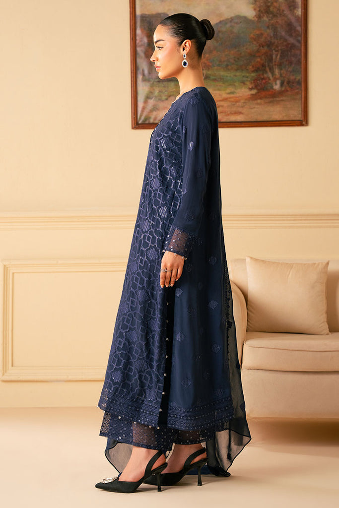 Cross Stitch | Luxe Atelier 25 | INDIGO BLUE - by - Libasekhas UK - Registered Vendor of : Cross Stitch - 100% Original Designer Dresss