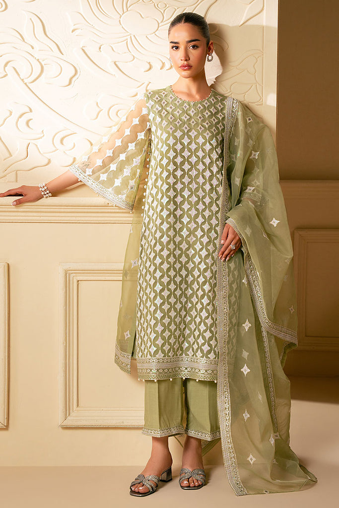 Cross Stitch | Luxe Atelier 25 | MINTED SAGE - by - Libasekhas UK - Registered Vendor of : Cross Stitch - 100% Original Designer Dresss