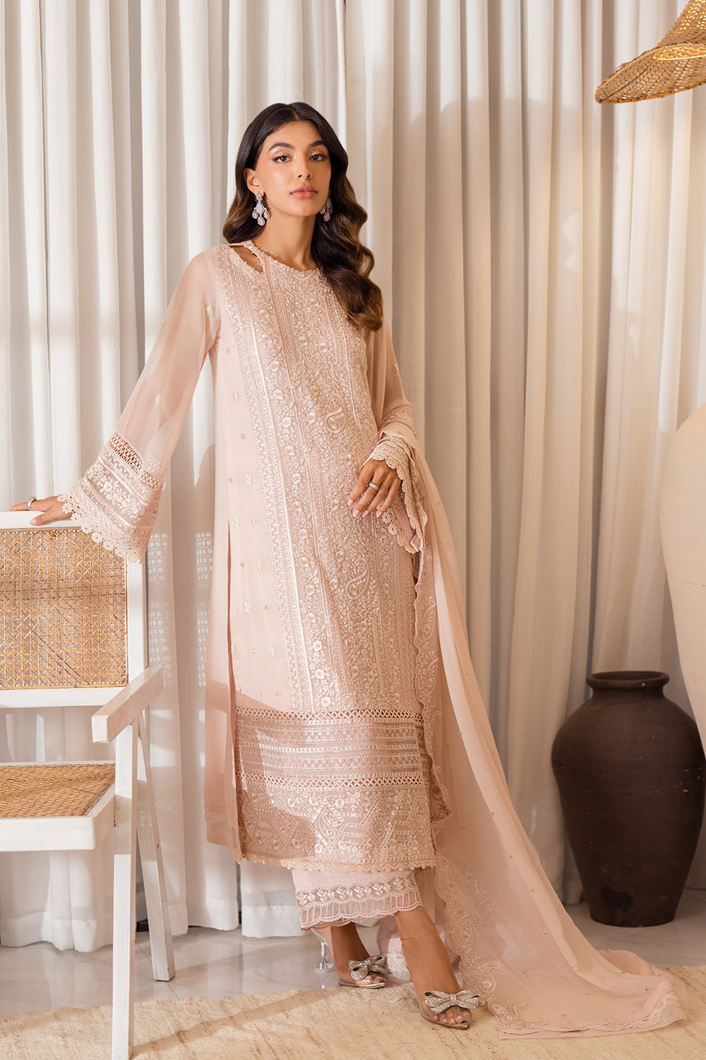 Azure | Ensembles Embroidered Formals | Rosy Glow - by - Libasekhas UK - Registered Vendor of : Azure - 100% Original Designer Dresss