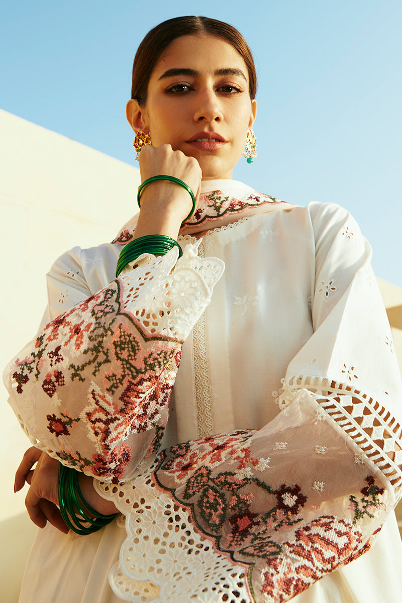 Cross Stitch | Premium Lawn 24 | PASTEL PINK - by - Libasekhas UK - Registered Vendor of : Cross Stitch - 100% Original Designer Dresss