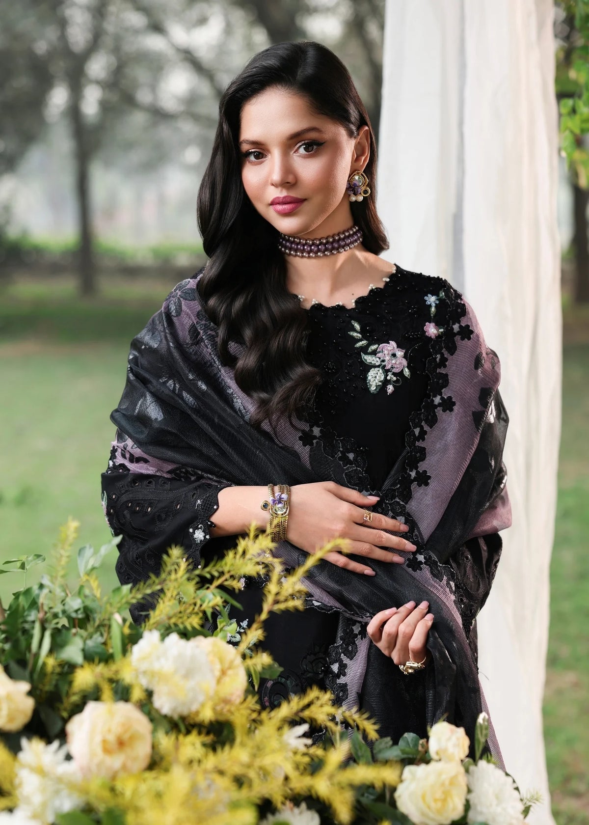 Sardinia | Tales of Petals | MIDNIGHT BLOOM - by Libasekhas UK - Registered Vendor of : Sardinia - 100% Original Designer Dress