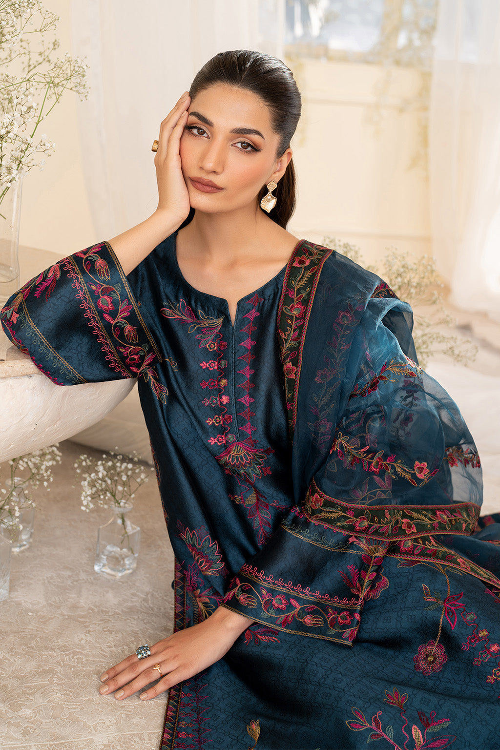 Iznik | Festive Formal | UE-379 Embroidered Pure silk - by Libasekhas UK - Registered Vendor of : Iznik - 100% Original Designer Dress