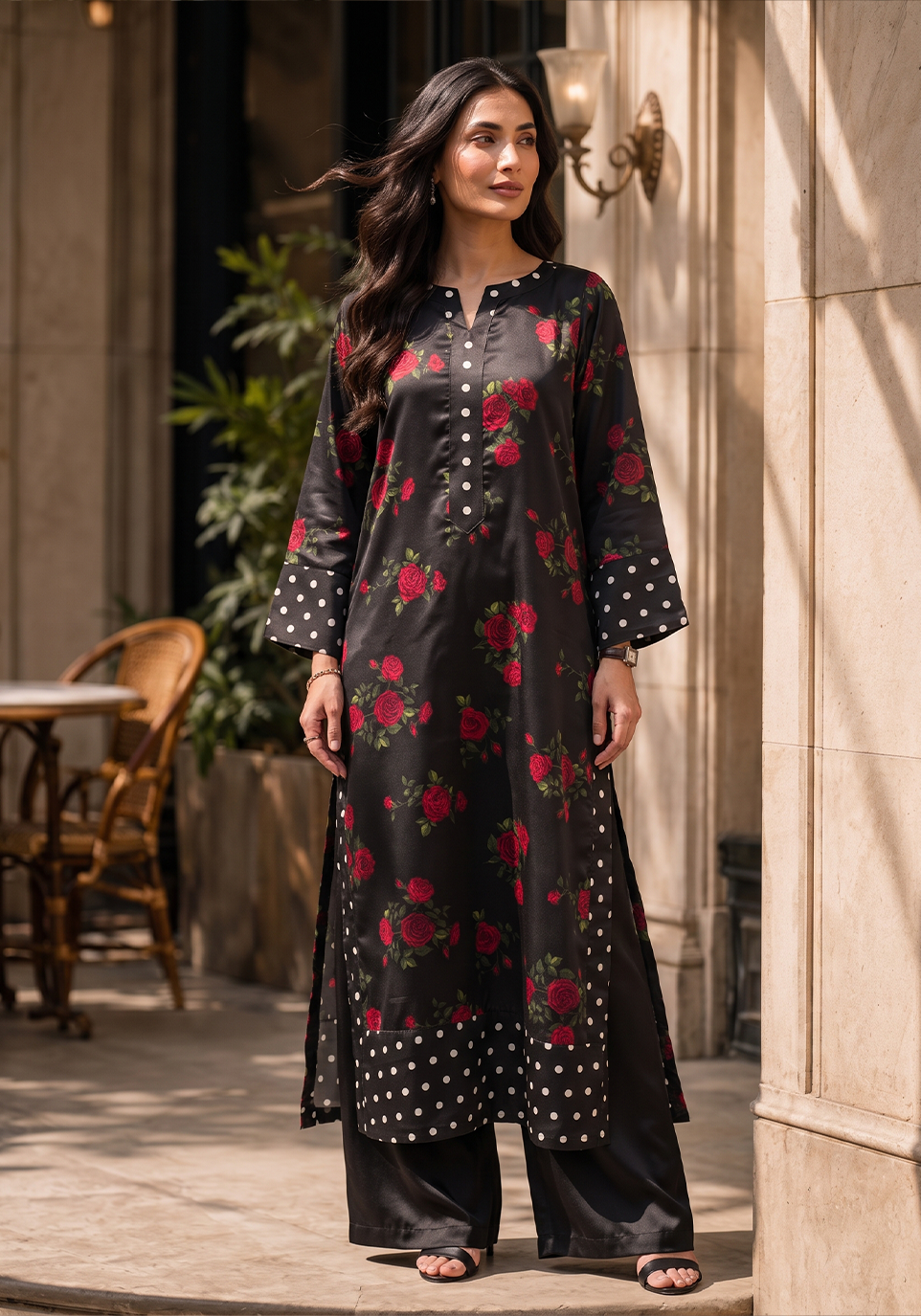 Zarqash | Silk Edit 26 | Rose Noir - by Libasekhas UK - Registered Vendor of : Zarqash - 100% Original Designer Dress