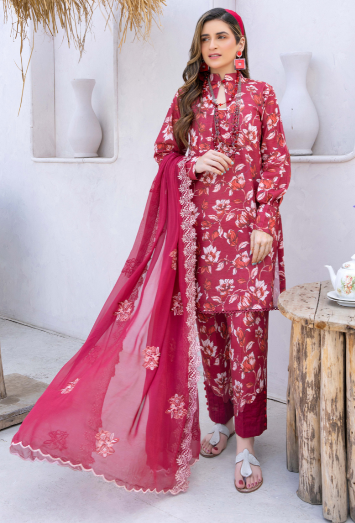 Humdum | Gardenia Lawn 24 | PLG 3 - D01 - by - Libasekhas UK - Registered Vendor of : HumDum - 100% Original Designer Dresss