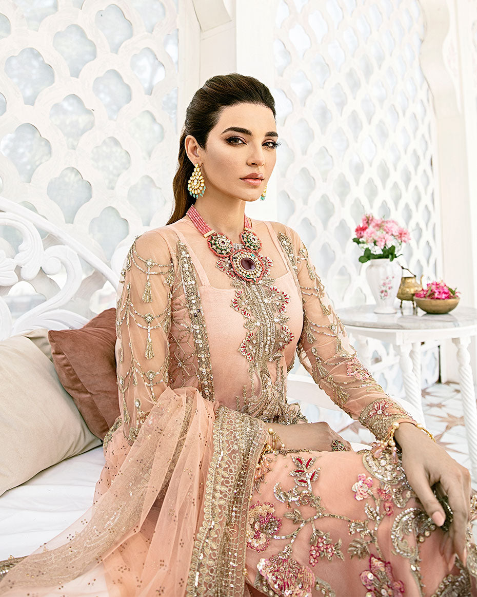 Gulaal | Wedding Formals | VOIR EMBROIDERED NET 3-PIECE SUIT WS-07 - FLEUR DE ROSE WEDDING FORMALS - by - Libasekhas UK - Registered Vendor of : Gulaal - 100% Original Designer Dresss