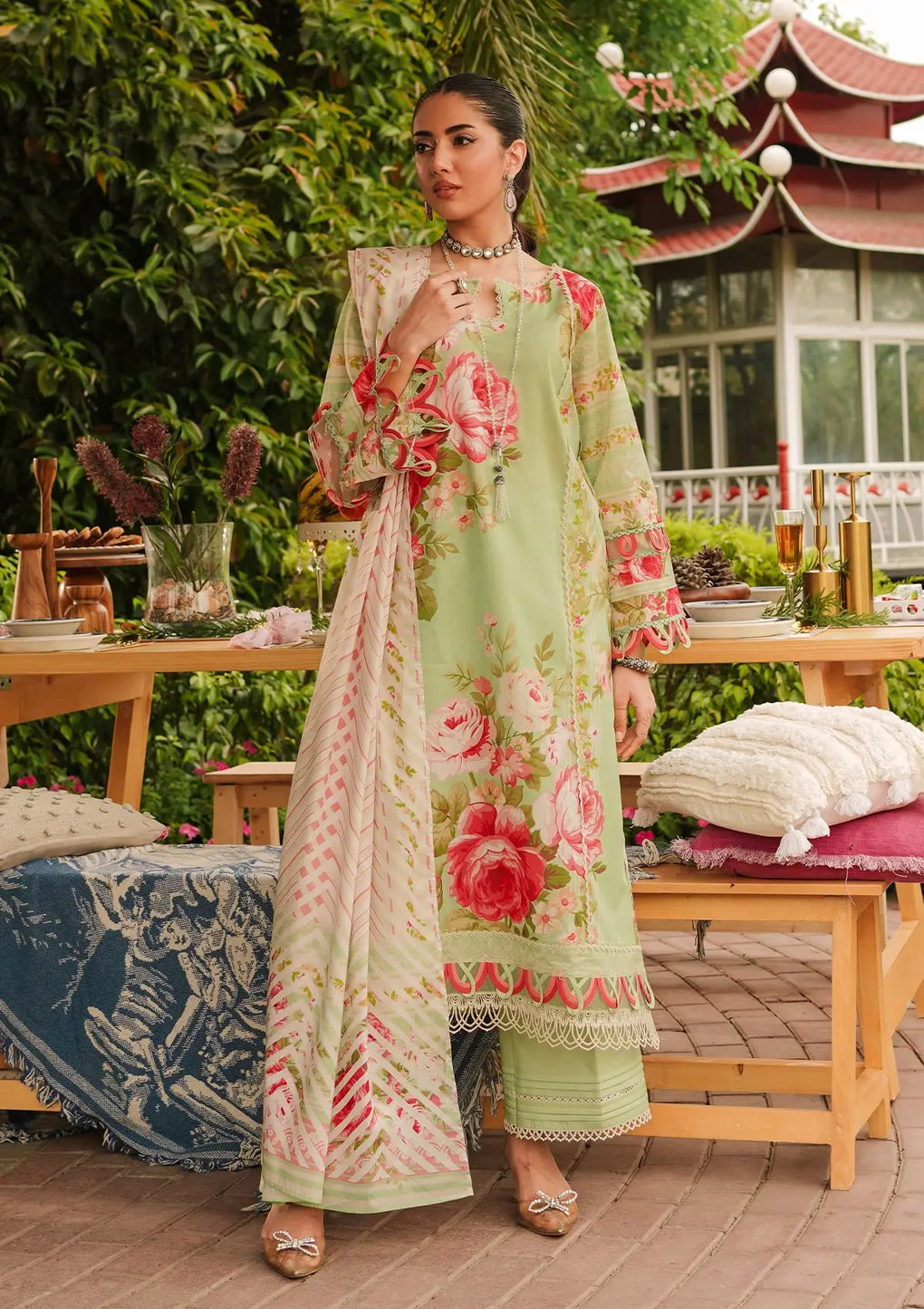 Elaf Premium | Printed Collection 24 | EEP-05A - Mint To Be - by - Libasekhas UK - Registered Vendor of : Elaf Premium - 100% Original Designer Dresss