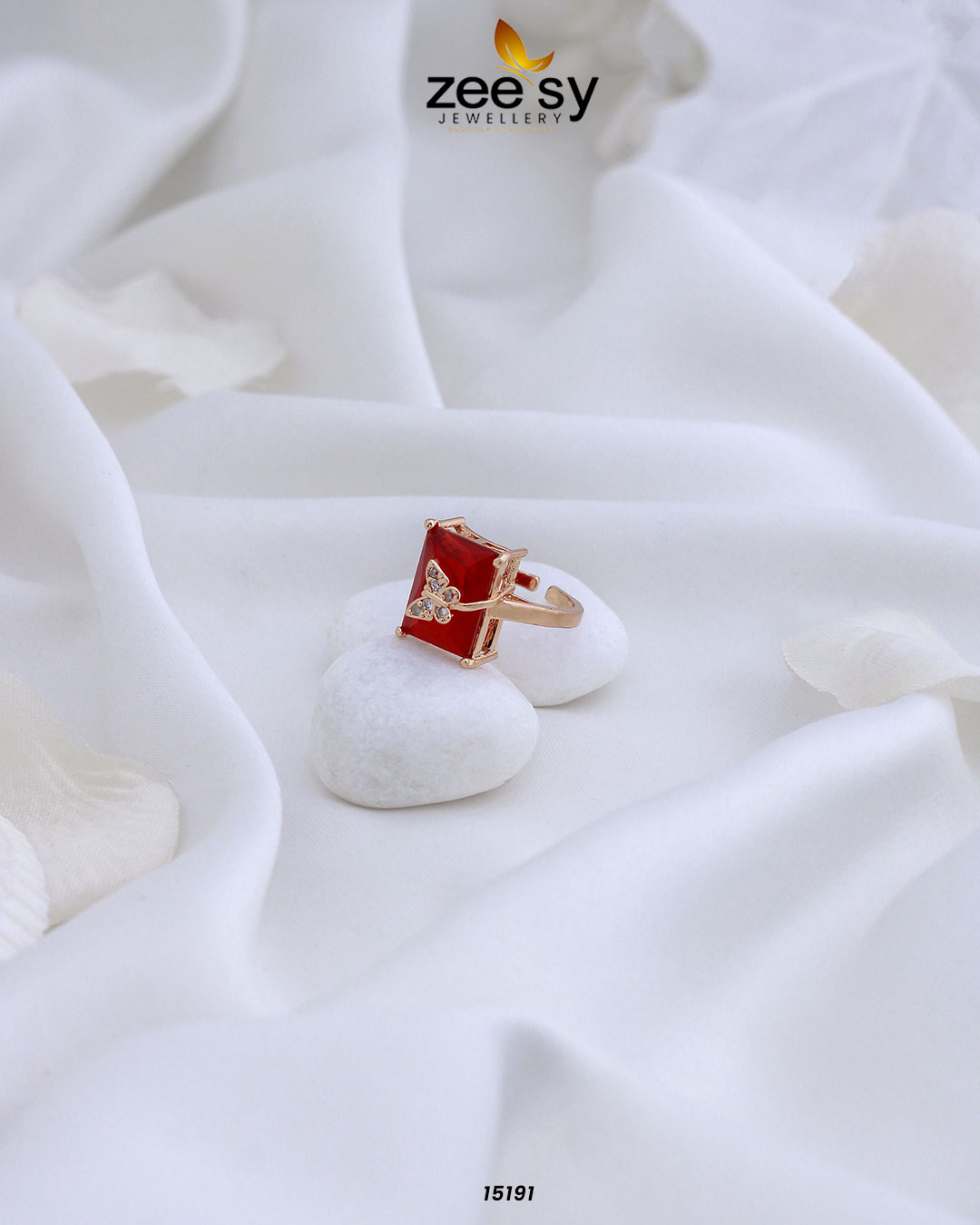 Butterfly Ring - by - Libasekhas UK - Registered Vendor of : Zeesy - 100% Original Designer Dresss