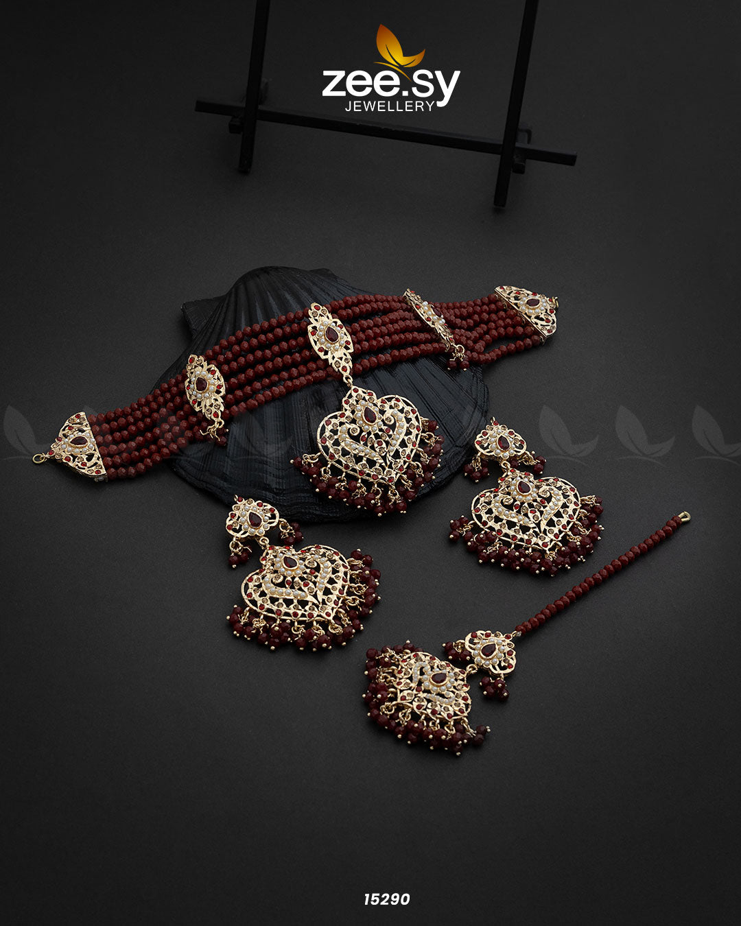 Hyderabadi Guluband Necklace - by - Libasekhas UK - Registered Vendor of : Zeesy - 100% Original Designer Dresss
