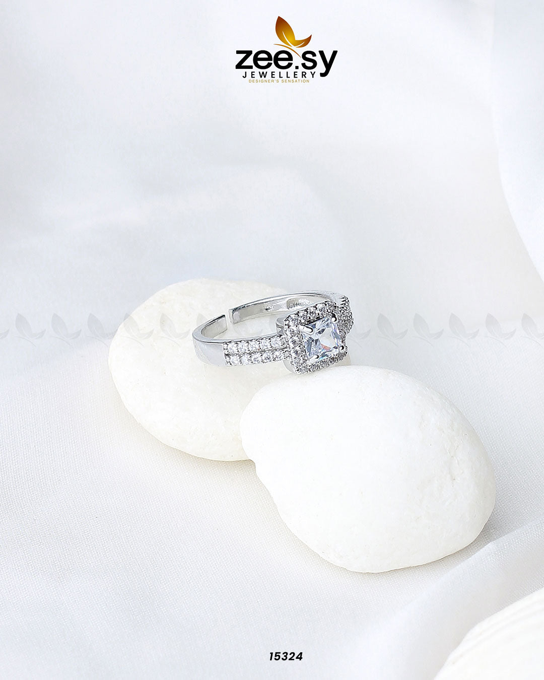 Lavish Zircon Ring - by - Libasekhas UK - Registered Vendor of : Zeesy - 100% Original Designer Dresss