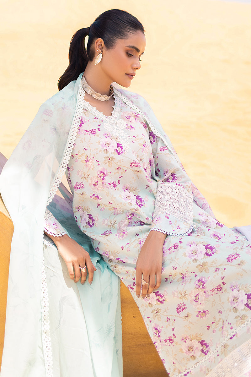 Cross Stitch | Eid Lawn 24 | GREY MIST - by - Libasekhas UK - Registered Vendor of : Cross Stitch - 100% Original Designer Dresss