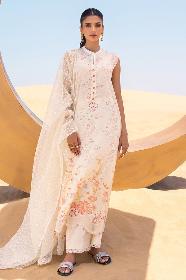 Cross Stitch | Eid Lawn 24 | IVORY GLOW - by - Libasekhas UK - Registered Vendor of : Cross Stitch - 100% Original Designer Dresss