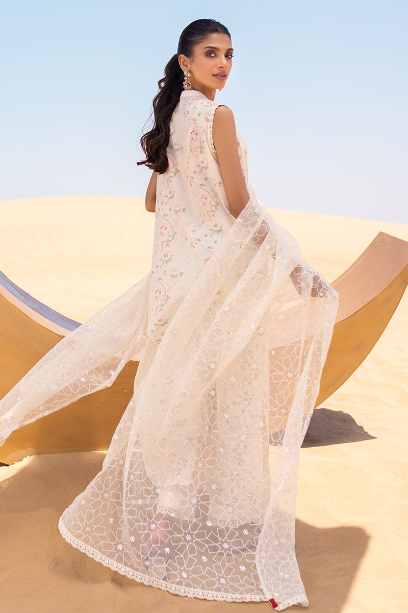 Cross Stitch | Eid Lawn 24 | IVORY GLOW - by - Libasekhas UK - Registered Vendor of : Cross Stitch - 100% Original Designer Dresss