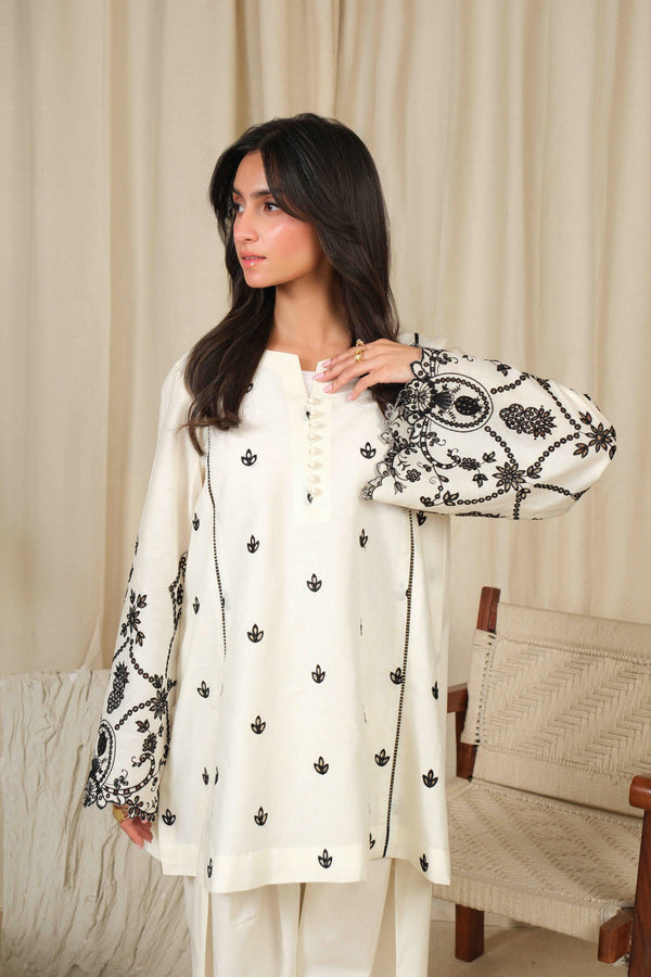 Noor by Saadia Asad | Noor Pret 25 | D2 - Monochrome Flair - by Libasekhas UK - Registered Vendor of : Noor by Saadia Asad - 100% Original Designer Dress