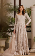 Threads and Motifs | Formal Dresses 25 | Net Embroidered Dress - by Libasekhas UK - Registered Vendor of : Threads and Motifs - 100% Original Designer Dress