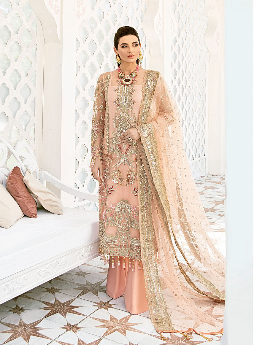 Gulaal | Wedding Formals | VOIR EMBROIDERED NET 3-PIECE SUIT WS-07 - FLEUR DE ROSE WEDDING FORMALS - by - Libasekhas UK - Registered Vendor of : Gulaal - 100% Original Designer Dresss