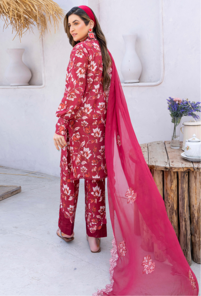 Humdum | Gardenia Lawn 24 | PLG 3 - D01 - by - Libasekhas UK - Registered Vendor of : HumDum - 100% Original Designer Dresss