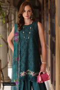 Noor by Saadia Asad | Eid Luxury Schiffli Laserkari 25 | D5- Teal - by - Libasekhas UK - Registered Vendor of : Noor by Saadia Asad - 100% Original Designer Dresss