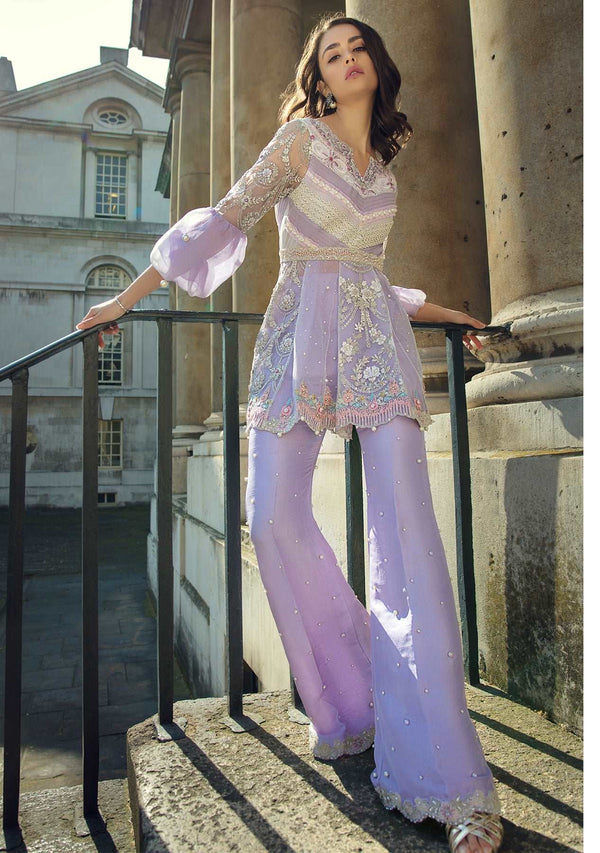 Layla Chatoor | Luxury Pret | Top With Bootcut Pants - by Libasekhas UK - Registered Vendor of : Layla Chatoor - 100% Original Designer Dress