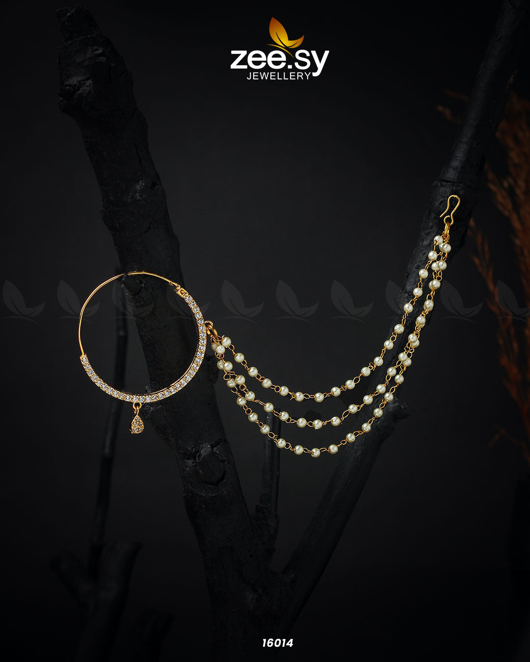 Bride Zircan Nose Ring - by - Libasekhas UK - Registered Vendor of : Zeesy - 100% Original Designer Dresss