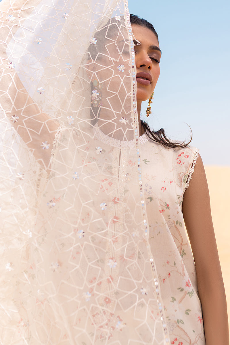 Cross Stitch | Eid Lawn 24 | IVORY GLOW - by - Libasekhas UK - Registered Vendor of : Cross Stitch - 100% Original Designer Dresss