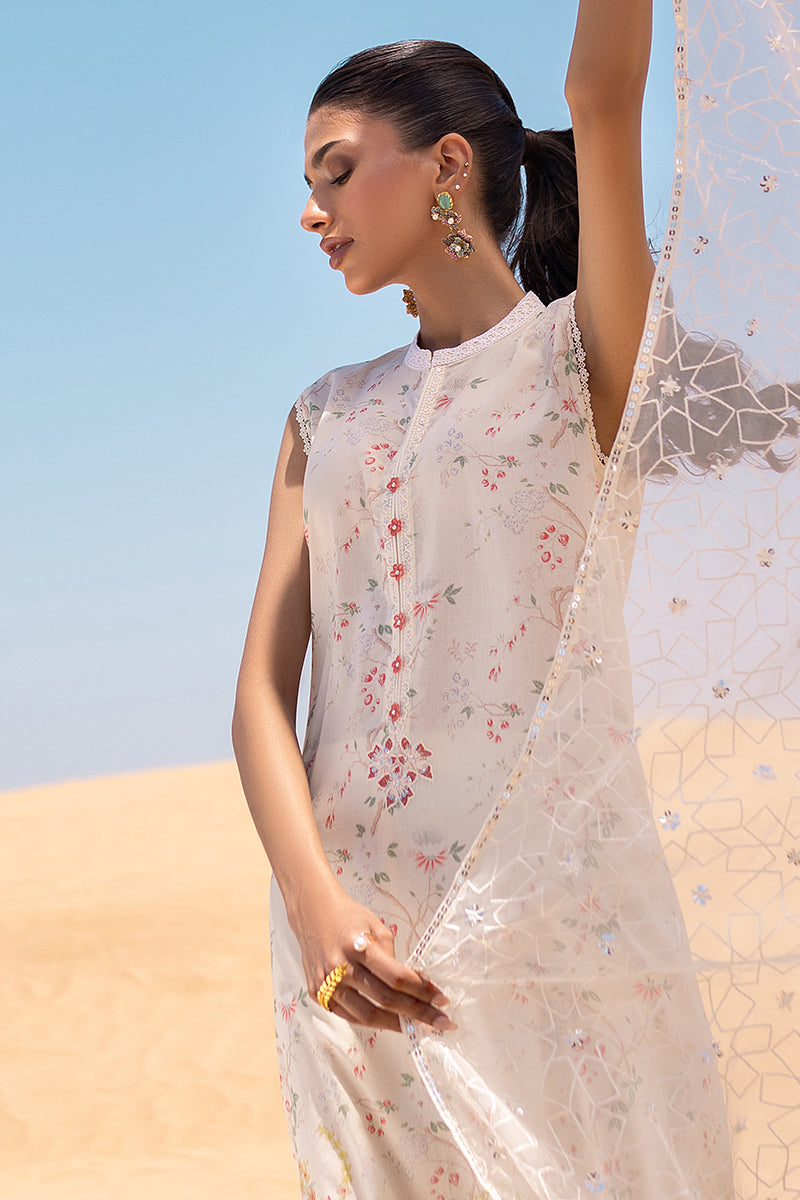 Cross Stitch | Eid Lawn 24 | IVORY GLOW - by - Libasekhas UK - Registered Vendor of : Cross Stitch - 100% Original Designer Dresss