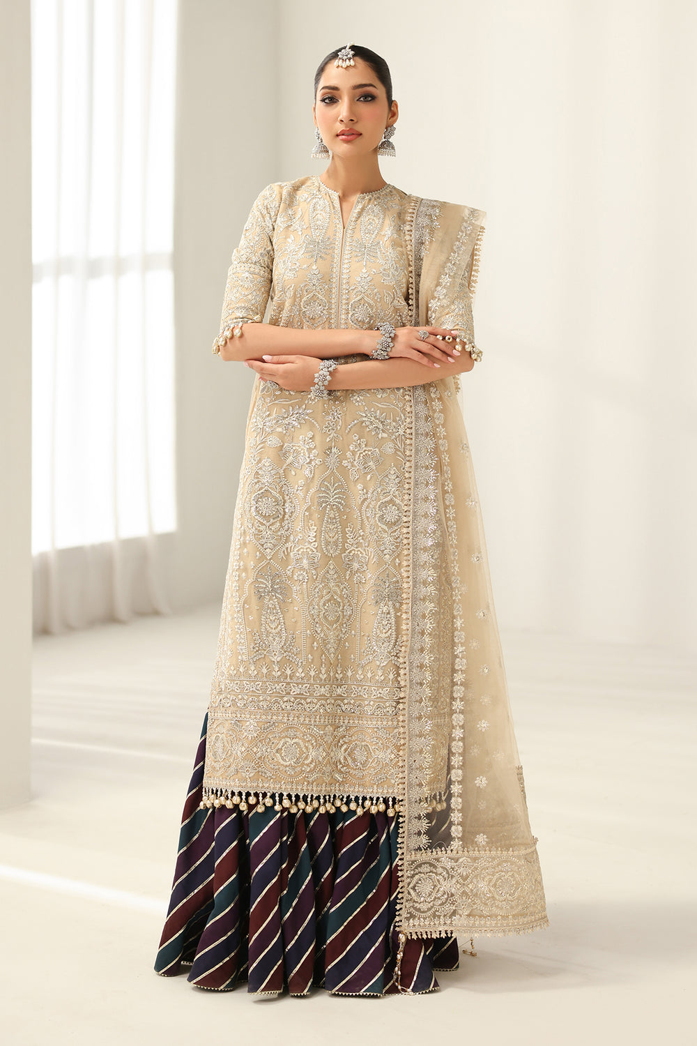 Baroque | Formals Collection | EMBROIDERED NET UF-4183 - by Libasekhas UK - Registered Vendor of : Baroque - 100% Original Designer Dress
