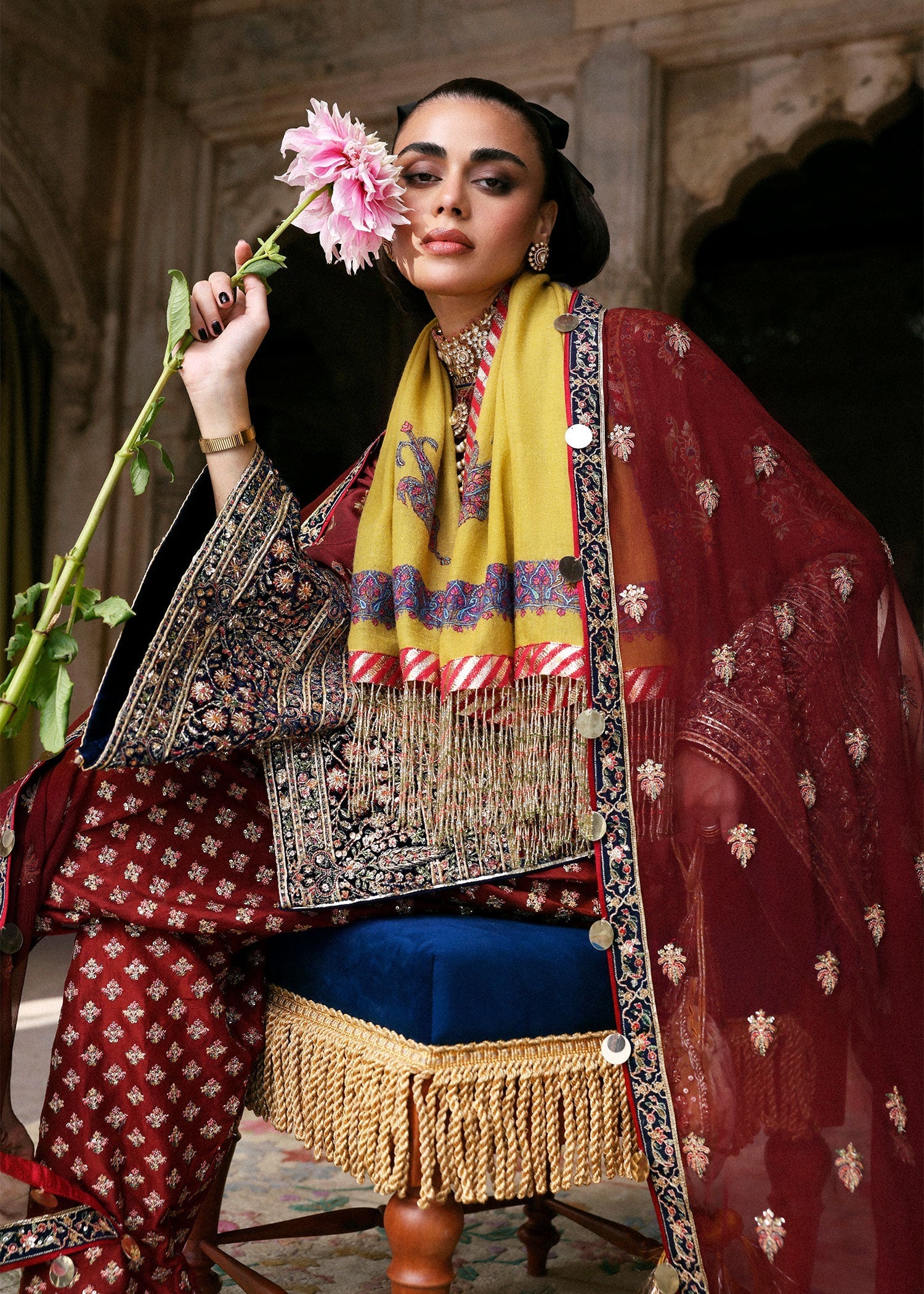 Hussain Rehar | Luxury Pret AW 25 | Brickelle - by Libasekhas UK - Registered Vendor of : Hussain Rehar - 100% Original Designer Dress