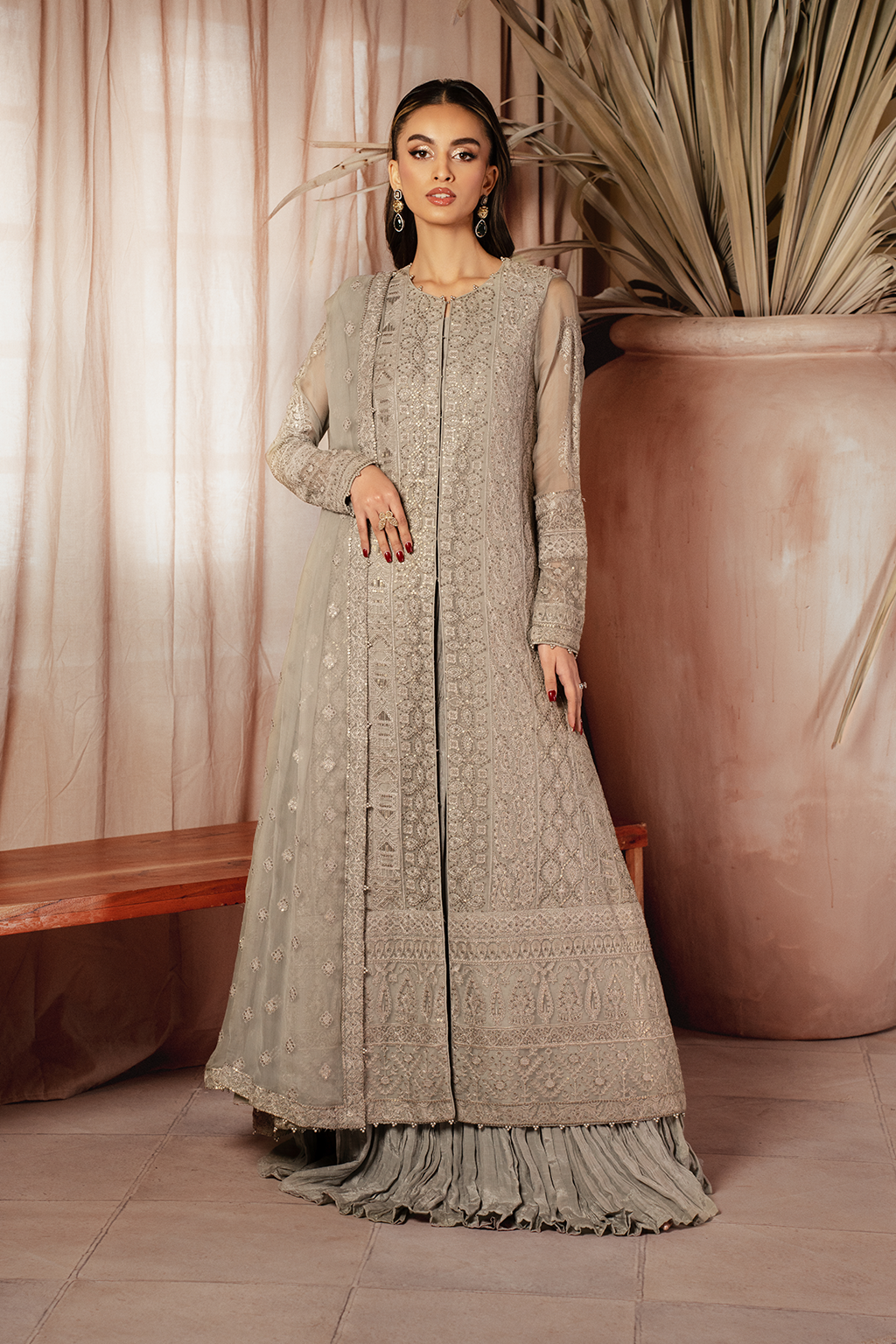 Iznik | Chiffon Kari | ICK-08 Embroidered Chiffon - by - Libasekhas UK - Registered Vendor of : Iznik - 100% Original Designer Dresss