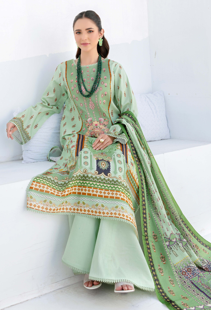 Humdum | Saira Bano Lawn 24 | D02 - by - Libasekhas UK - Registered Vendor of : HumDum - 100% Original Designer Dresss