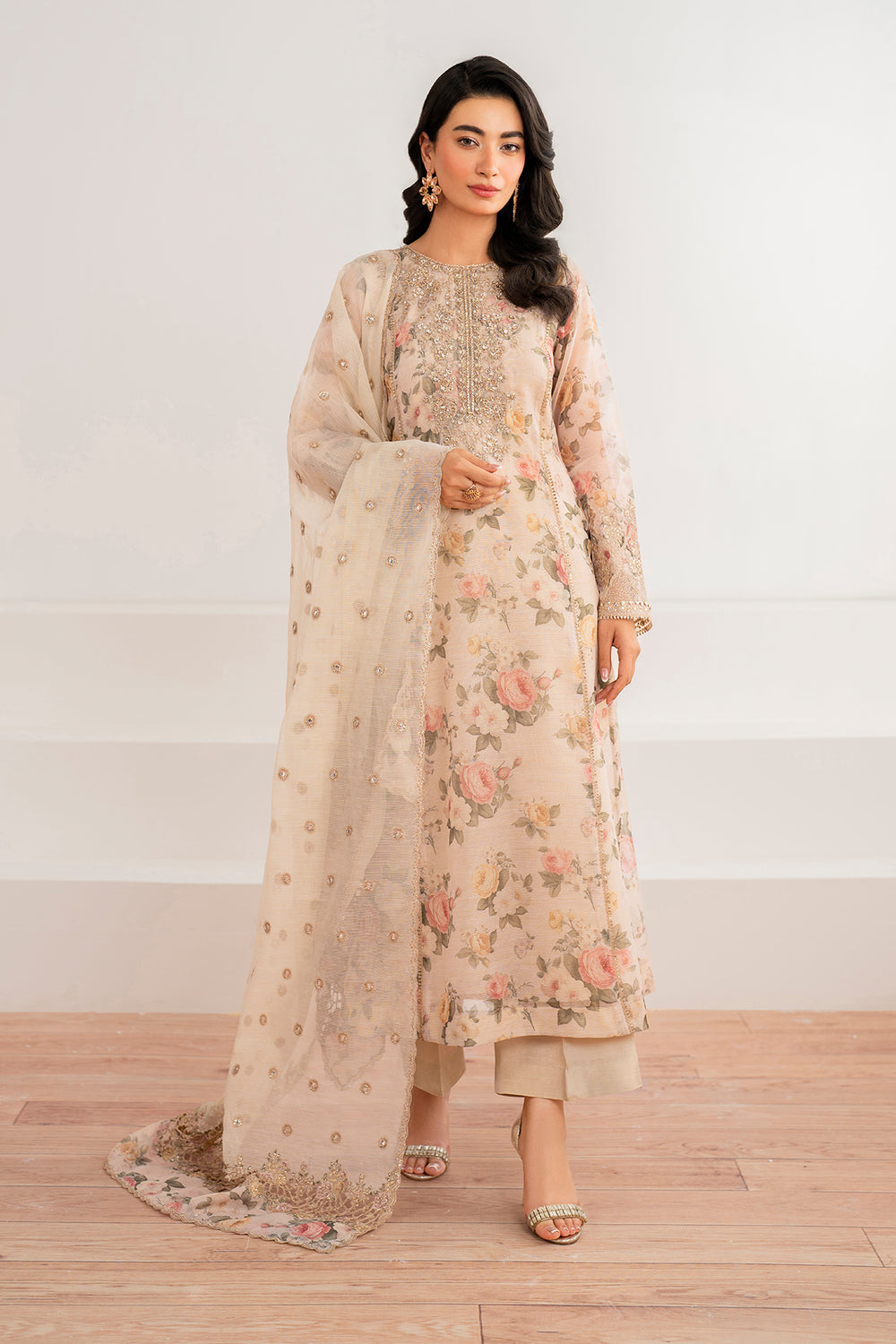 Baroque | Formals Collection | EMBROIDERED COTTON PATTI UF-691 - by Libasekhas UK - Registered Vendor of : Baroque - 100% Original Designer Dress