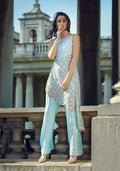 Layla Chatoor | Luxury Pret | Aqua Blue Top - by Libasekhas UK - Registered Vendor of : Layla Chatoor - 100% Original Designer Dress