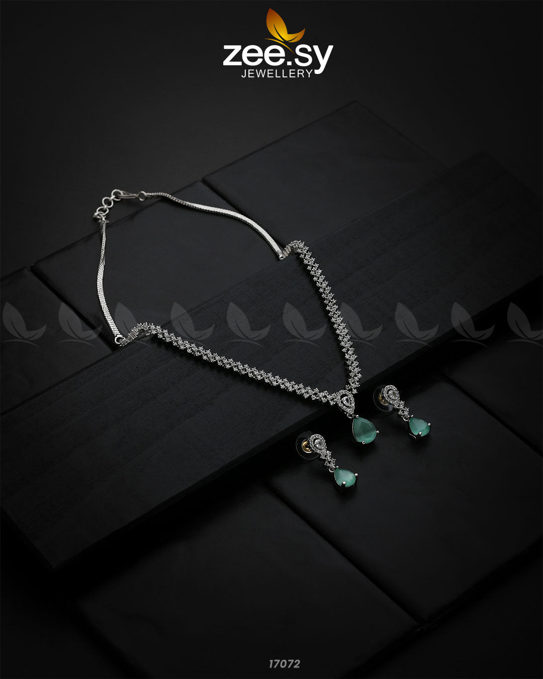 Nargis Zircon Necklace - by - Libasekhas UK - Registered Vendor of : Zeesy - 100% Original Designer Dresss