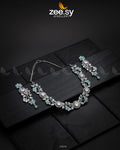 Noorani Zircon Necklace - by - Libasekhas UK - Registered Vendor of : Zeesy - 100% Original Designer Dresss