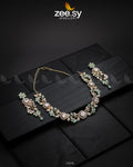 Noorani Zircon Necklace - by - Libasekhas UK - Registered Vendor of : Zeesy - 100% Original Designer Dresss