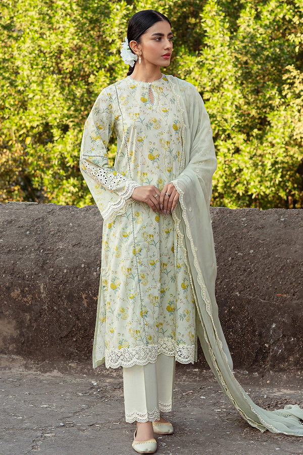 Cross Stitch | Premium Lawn 24 | LIME PRIMROSE - by - Libasekhas UK - Registered Vendor of : Cross Stitch - 100% Original Designer Dresss