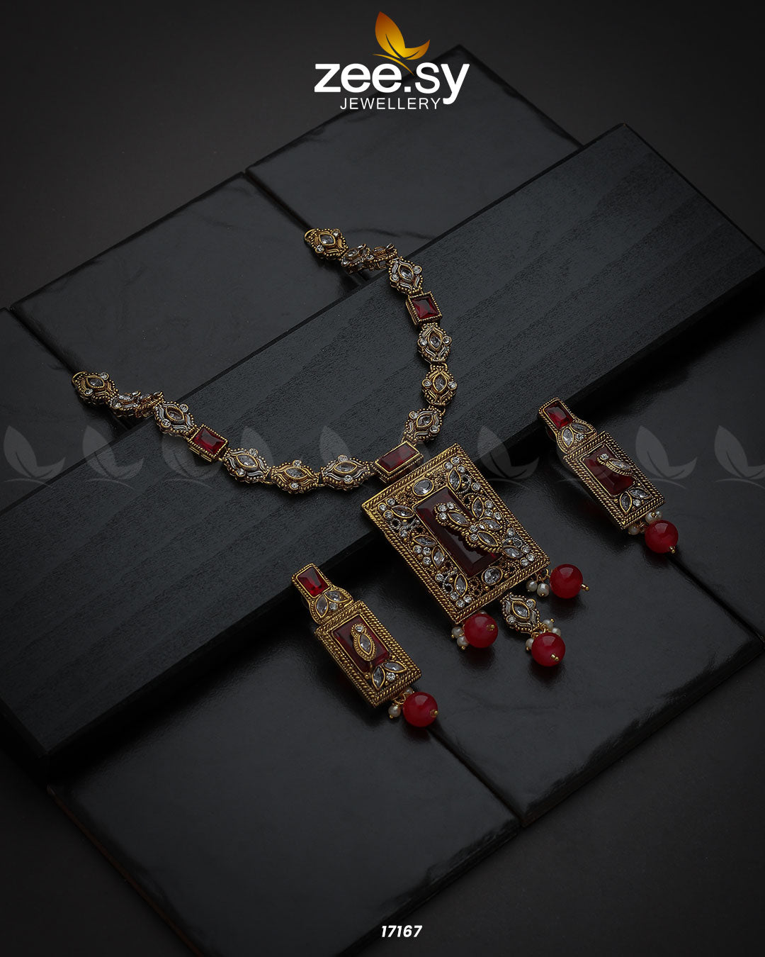 Majestic Gems Necklace - by - Libasekhas UK - Registered Vendor of : Zeesy - 100% Original Designer Dresss