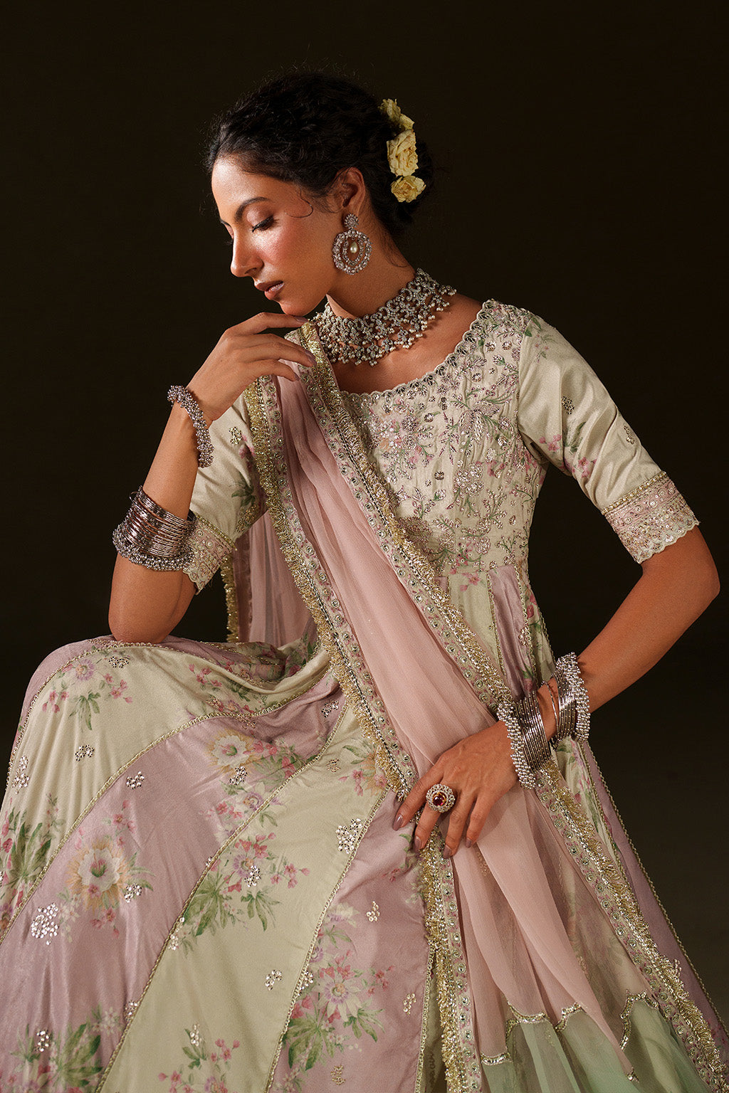 Iznik | Velvet 25 | IV-77 Embroidered Velvet - by Libasekhas UK - Registered Vendor of : Iznik - 100% Original Designer Dress