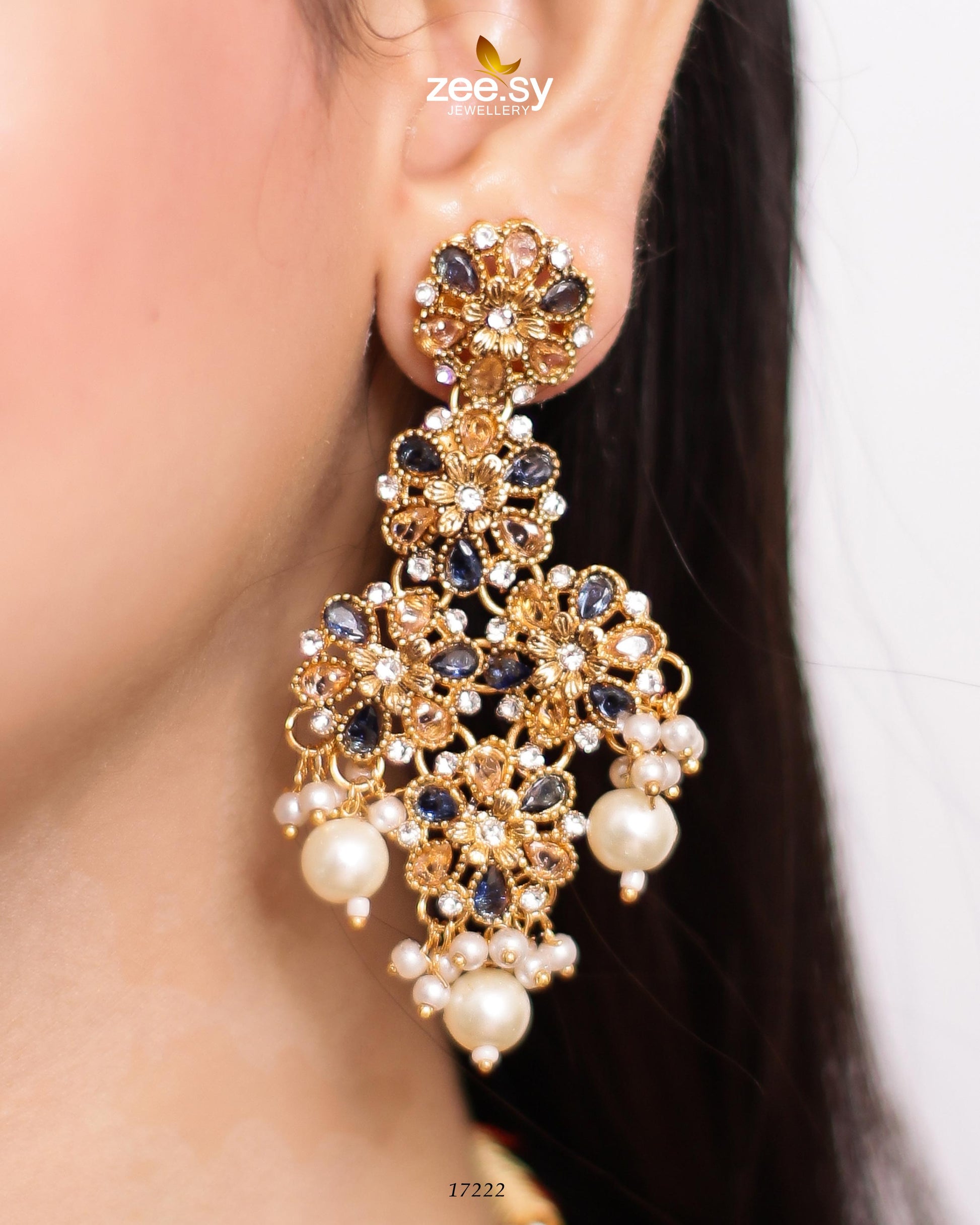 Magnolia Glimmer Necklace - by - Libasekhas UK - Registered Vendor of : Zeesy - 100% Original Designer Dresss