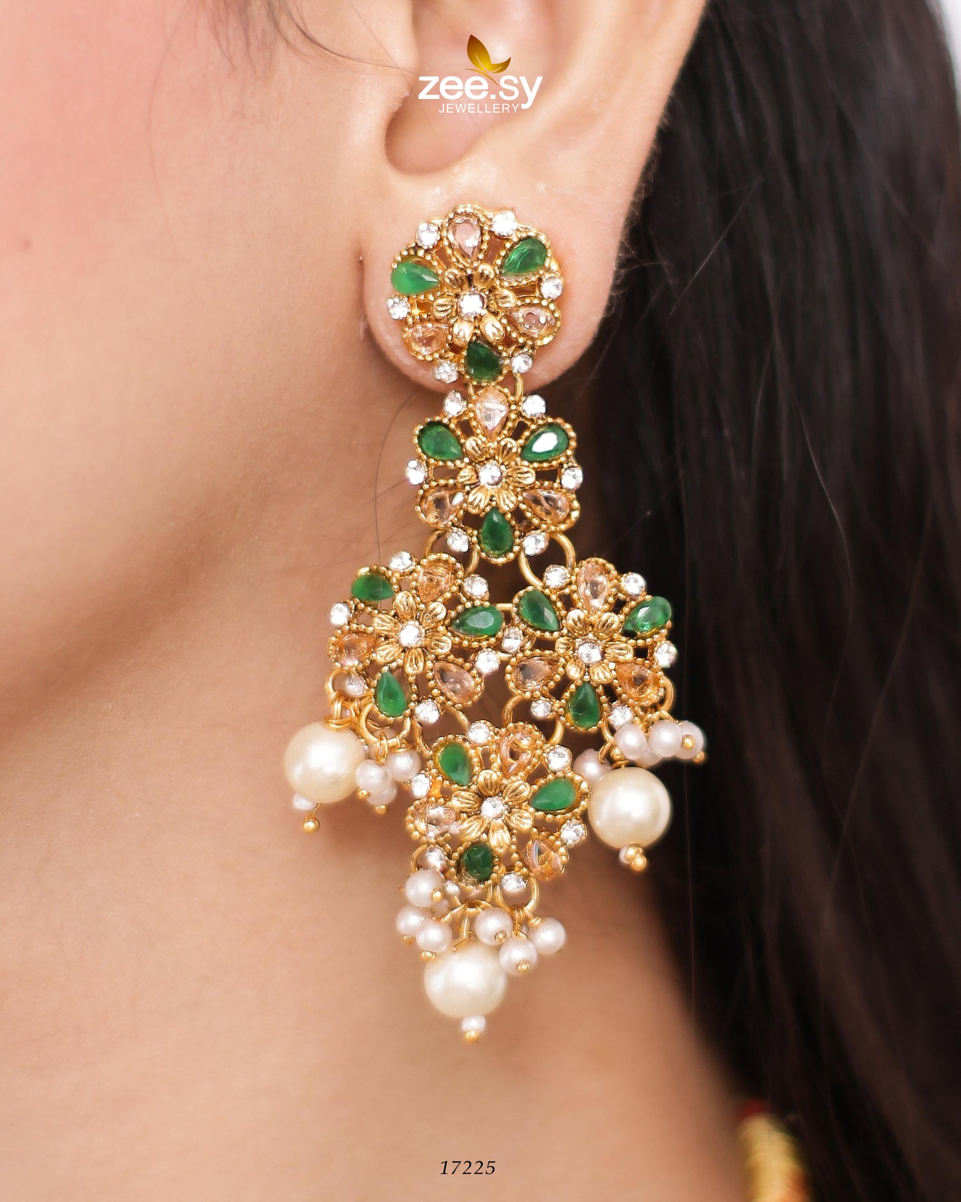 Magnolia Glimmer Necklace - by - Libasekhas UK - Registered Vendor of : Zeesy - 100% Original Designer Dresss