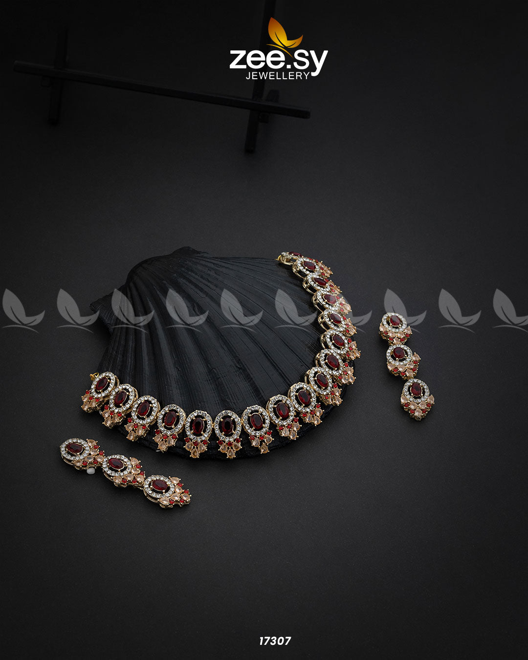 Embellished Necklace - by - Libasekhas UK - Registered Vendor of : Zeesy - 100% Original Designer Dresss