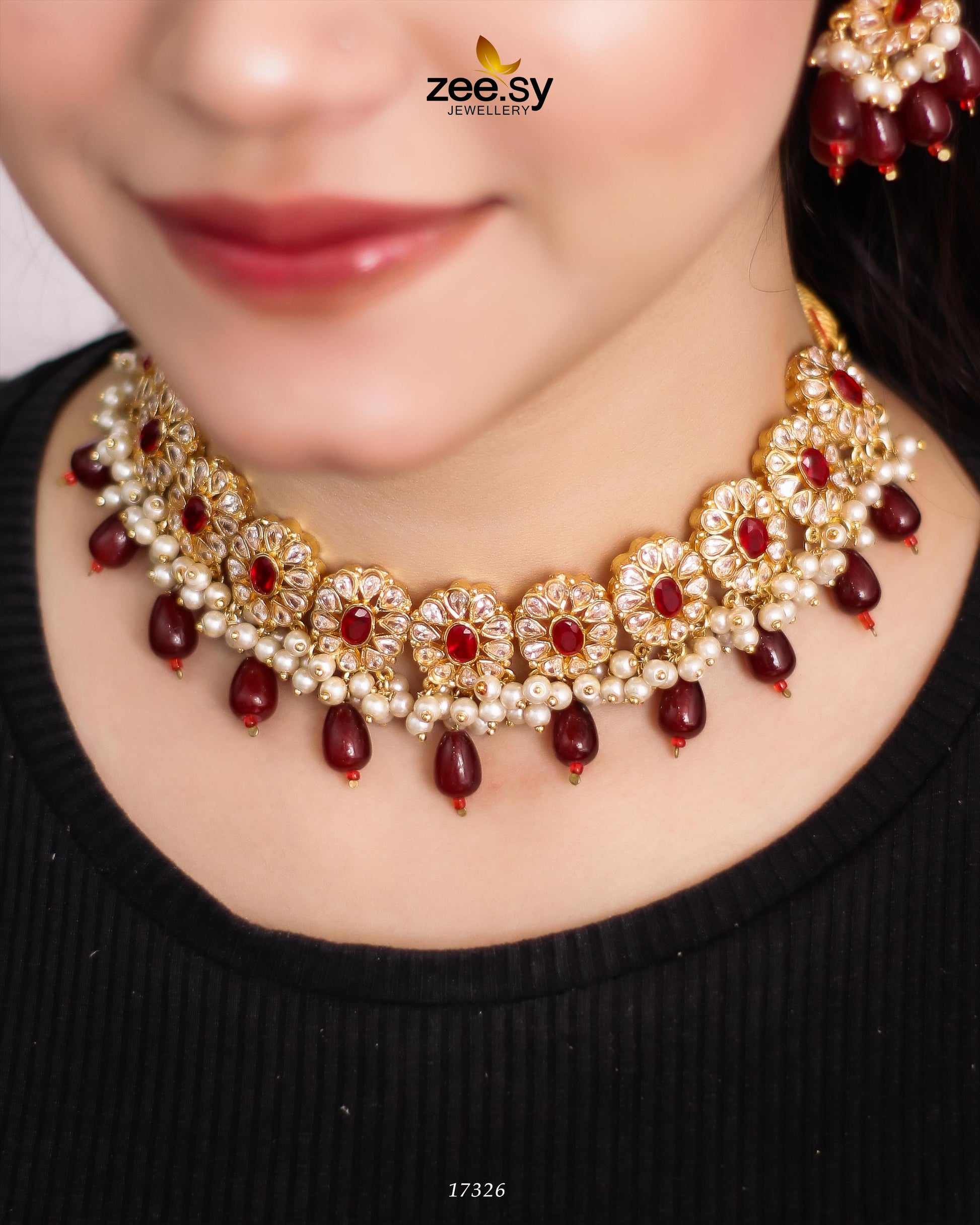Blooming Flower Necklace - by - Libasekhas UK - Registered Vendor of : Zeesy - 100% Original Designer Dresss