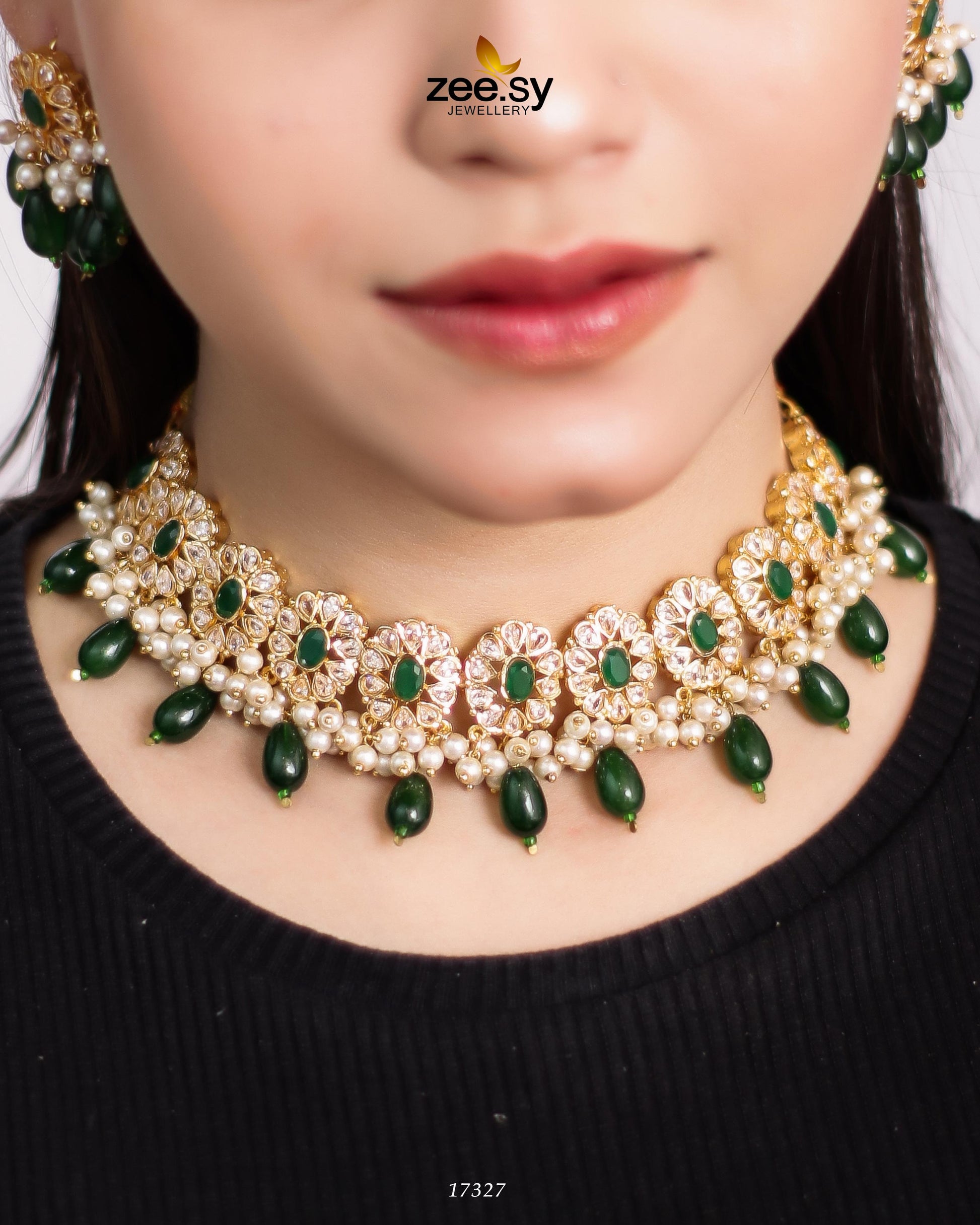 Blooming Flower Necklace - by - Libasekhas UK - Registered Vendor of : Zeesy - 100% Original Designer Dresss