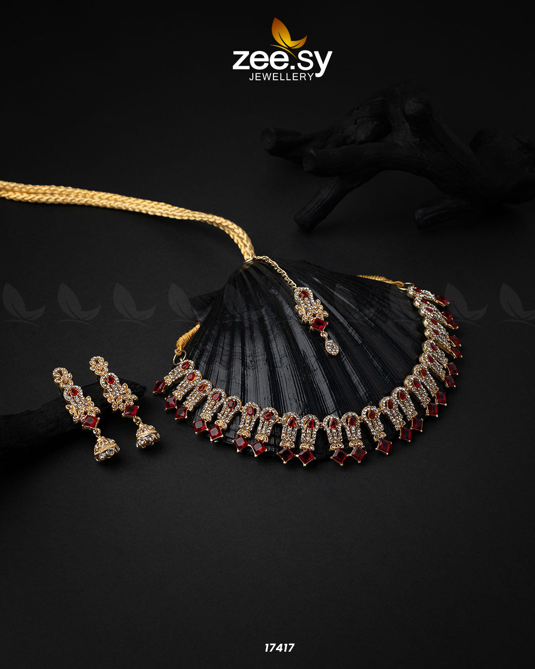 Classic Zircon Necklace - by - Libasekhas UK - Registered Vendor of : Zeesy - 100% Original Designer Dresss