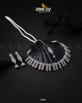 Classic Zircon Necklace - by - Libasekhas UK - Registered Vendor of : Zeesy - 100% Original Designer Dresss