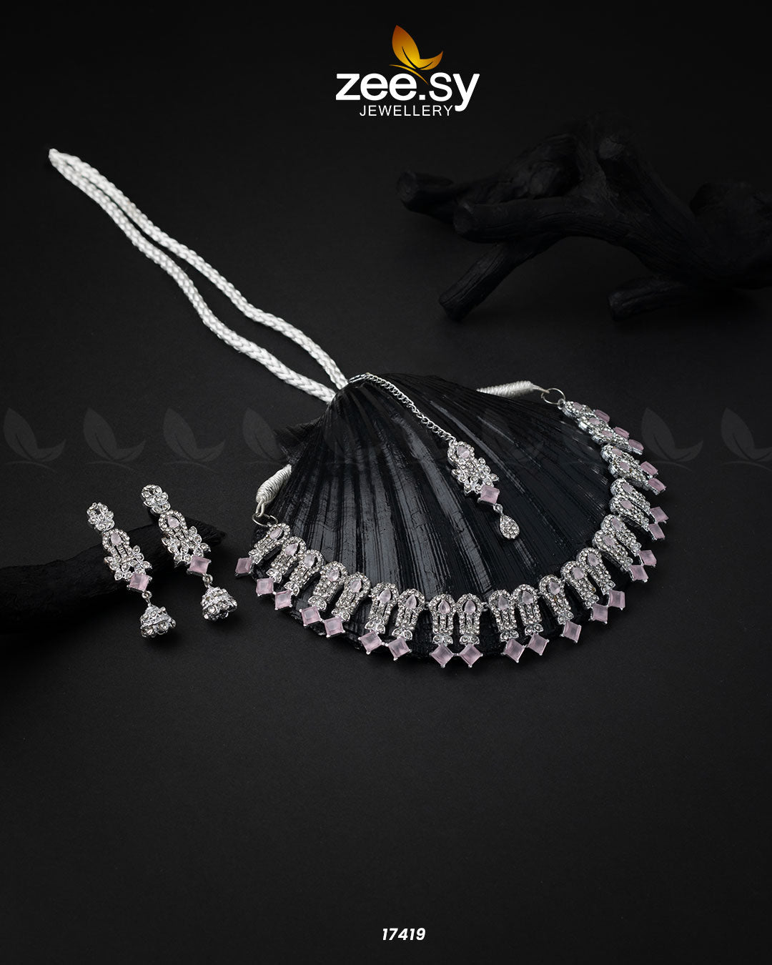 Classic Zircon Necklace - by - Libasekhas UK - Registered Vendor of : Zeesy - 100% Original Designer Dresss