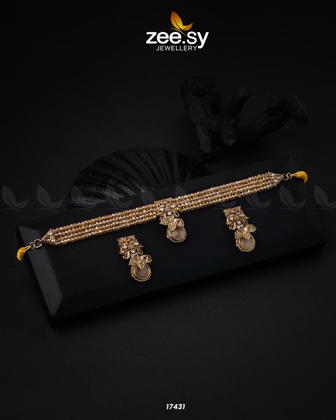 Egyptian Choker Necklace - by - Libasekhas UK - Registered Vendor of : Zeesy - 100% Original Designer Dresss